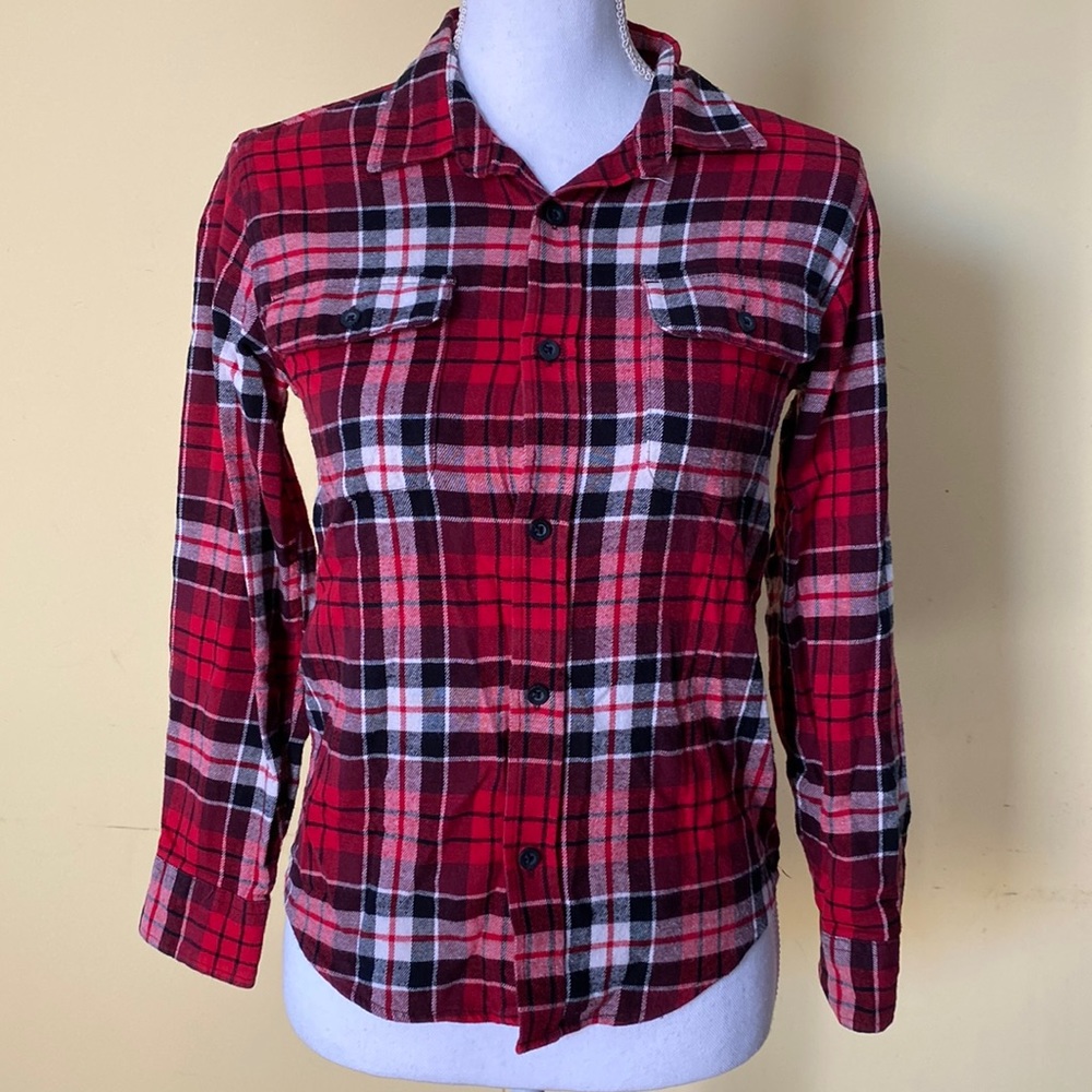 Old Navy plaid  blouse size L (10-12)